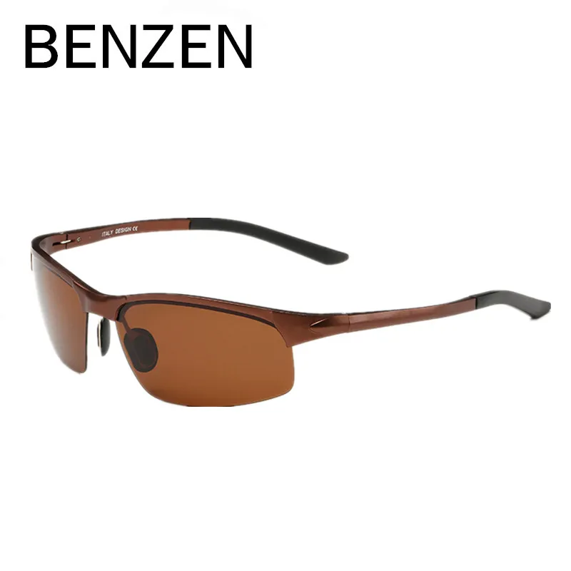 BENZEN поляризационные солнцезащитные очки мужские из сплава Al-Mg солнцезащитные очки для мужчин очки для вождения Oculos De Sol Masculino с Чехол 9090