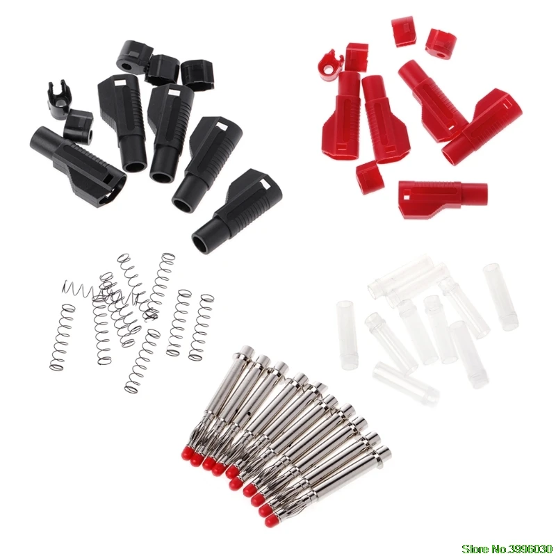 

10 Pcs 4mm Male Retractable Sheath Stackable Banana Plug Wire Solder Connector