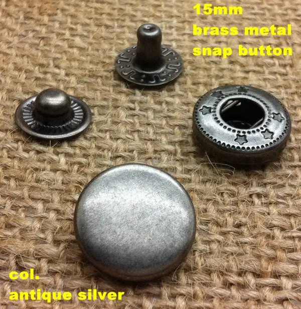 15mm antique silver metal snap button, press button 100 pcs/lot free