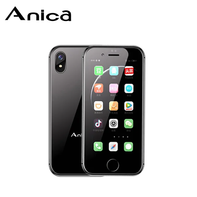 Смартфон Anica I8 2,54 дюймов MTK6580M 2 ГБ 16 ГБ 3G gps WIF Android 6,0 Google Play супер мини ультра тонкий роскошный мобильный телефон с картой - Цвет: Black