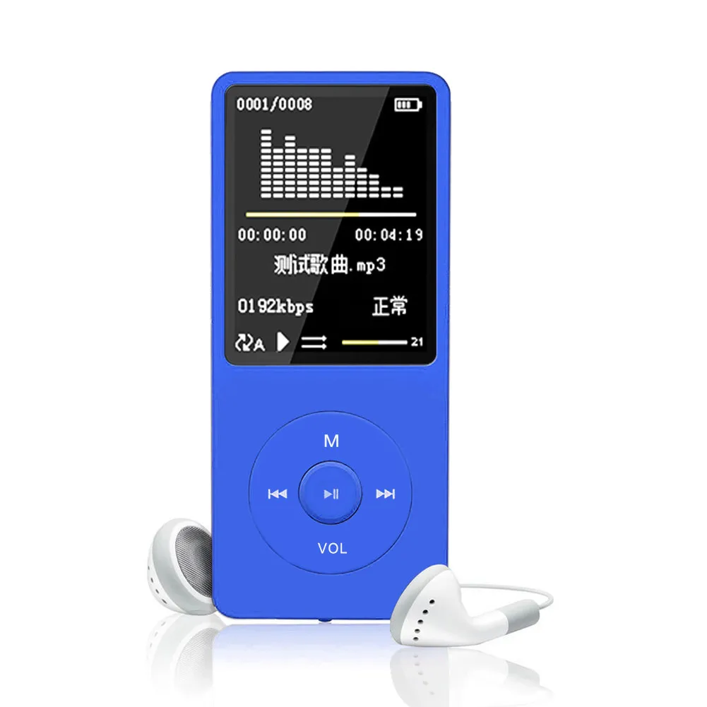 70 часов воспроизведения MP3 MP4 без потерь Звук Музыкальный плеер TXT электронная книга fm-рекордер TF карта поддержка до 8 Гб Droship - Цвет: Синий