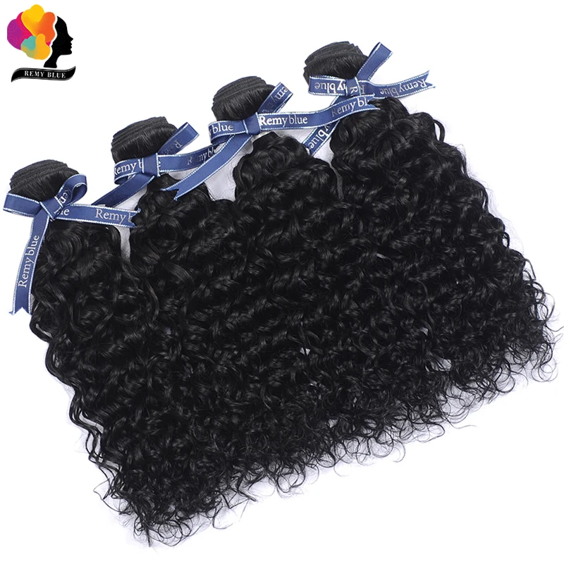 

Remyblue Indian Water Wave Remy Hair Weave Extensions Human Hair Weaving Bundles Natural Black Color 1/4 Hair Bundles 10-26inch