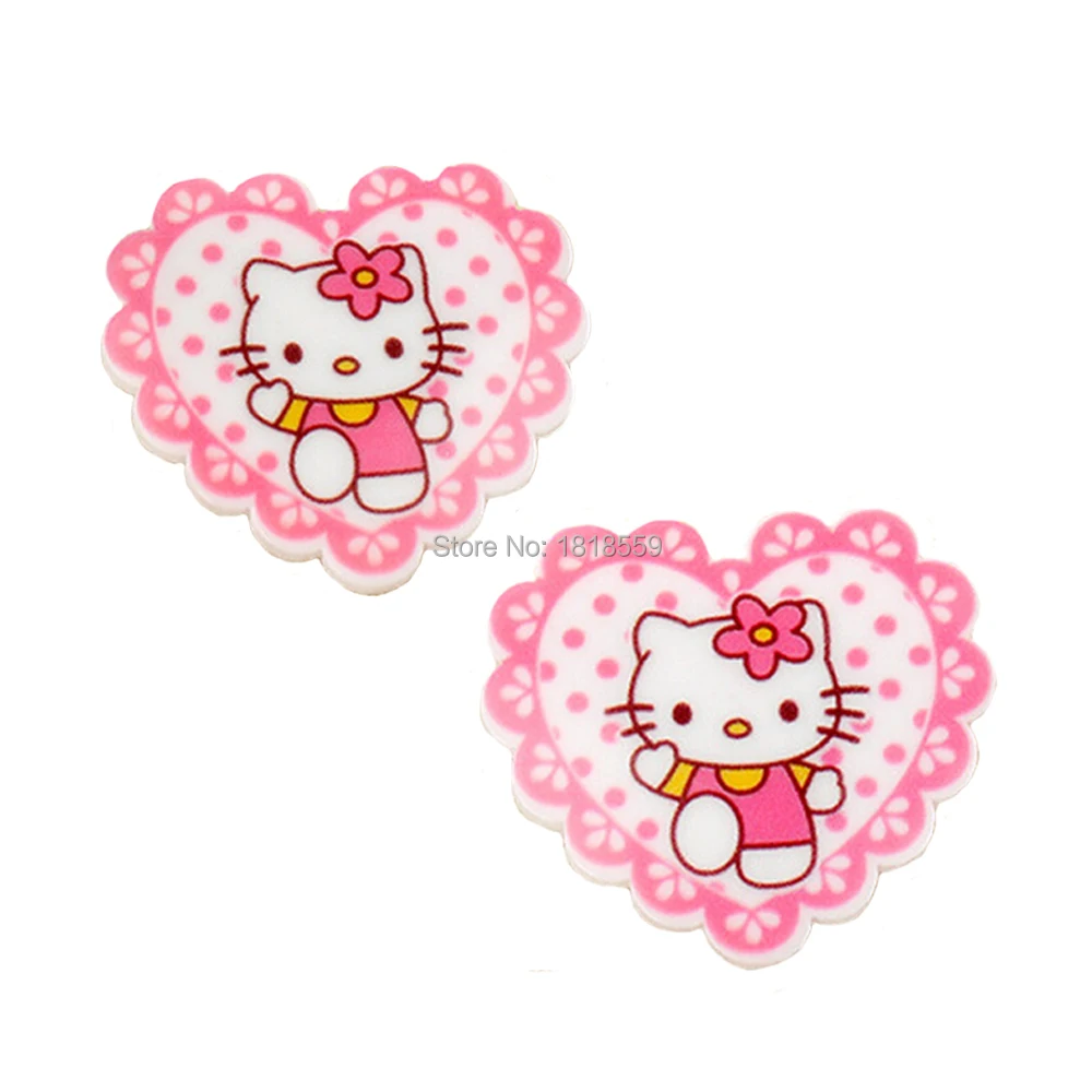 3532mm Manis Pink Bentuk Hati Kartun Lucu Kucing Kerajinan Resin