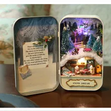 DIY Кукольный дом Миниатюрный 3D деревянные головоломки миниатюрный кукольный домик мебель дом для подарок на день рождения игрушечные лошадки, снег мечта мини коробка дом