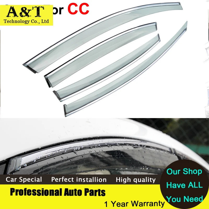 car styling Window Visors For Volkswagen VW CC 2013 2014 Sun Rain Shield Stickers Covers Car