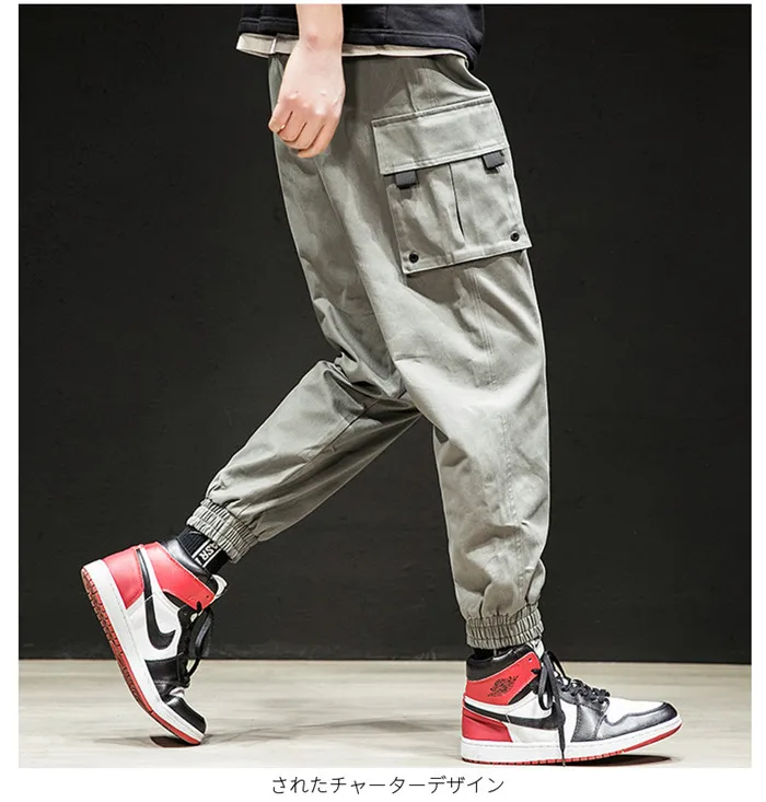 El Barco новые хлопковые хип-хоп мужские зауженные брюки весенние карманы армейский зеленый мужские брюки карго черный серый уличная джоггеры брюки