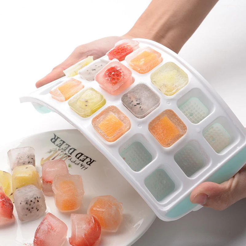 

Creative personality silicone ice cube mold household frozen ice cube refrigerator square plastic ice with lid DIY food box