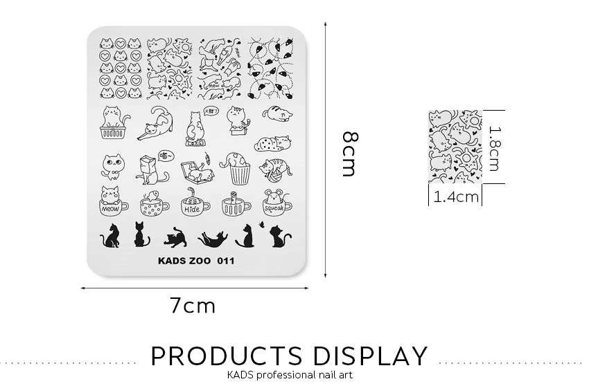 KADS ногтей штамповки пластины-шаблоны для штамповки маленькая кошка и собака изображения дизайн ногтей маникюр штамп для ногтей печать принтер