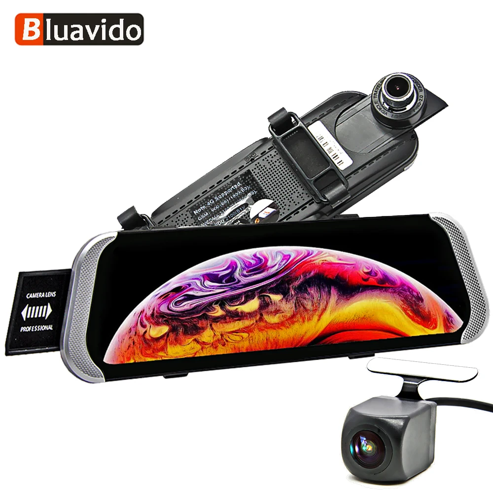 

Bluavido 10" 4G ADAS Car Recorder Rearview Mirror DVR Android GPS Navigation FHD 1080P Car Video Dash Camera Phone Monitor WiFi