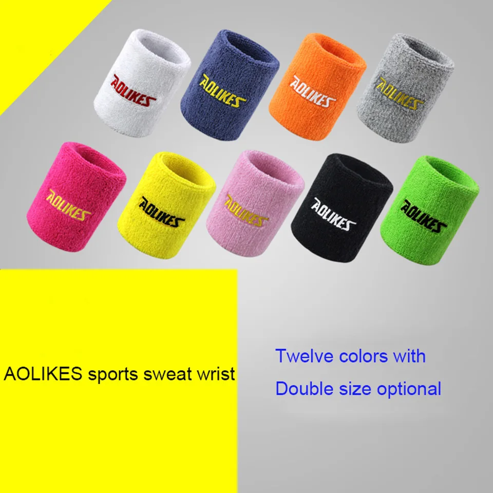 1PCS 8 colors gym yoga cotton sweat wristbands sport wrist brace support sweatband for tennis badminton running wrist sweat wristbands wrist sweatband
