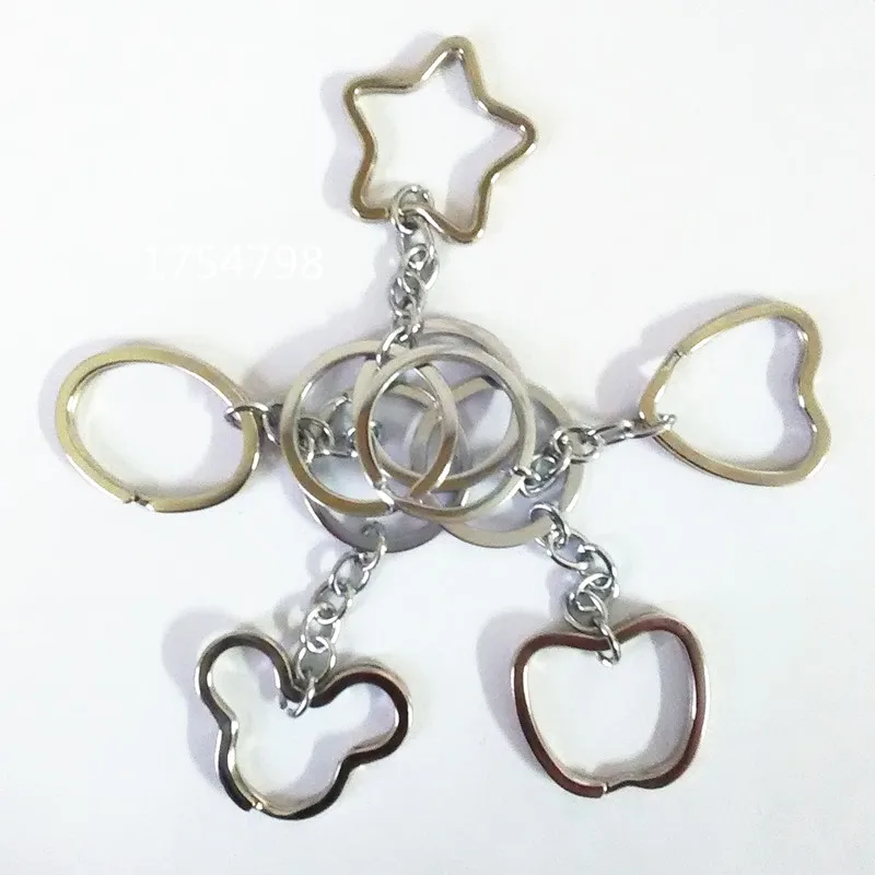 

Fashion Chrome Plated Pentagram Apple Cat Oval Heart Design Keychain Key Ring gift Keyring Holder Finder Key-ring Free Shipping