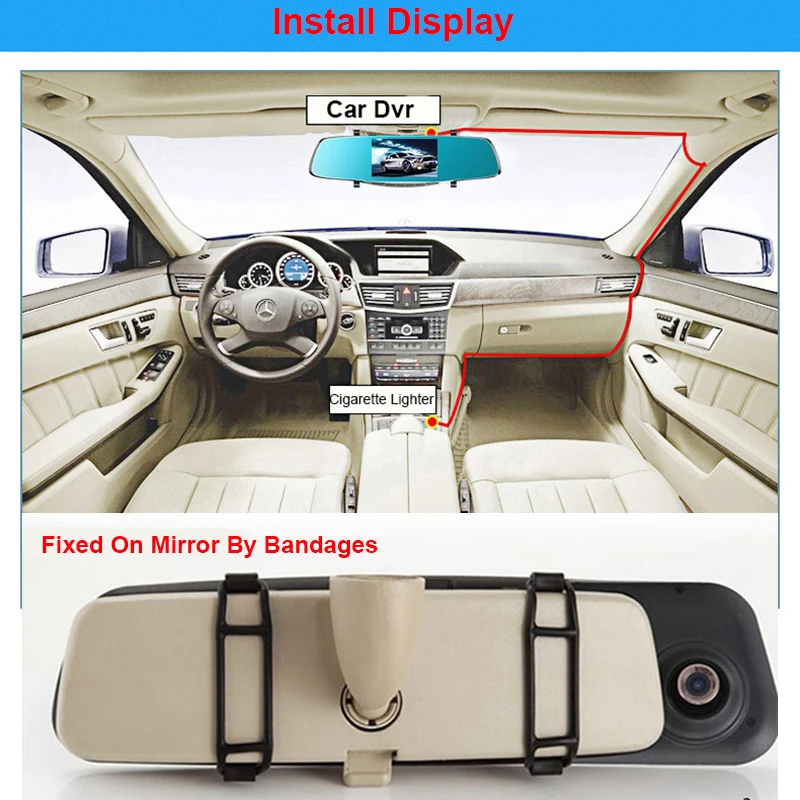 New Full HD 1080P Car Dvr Camera Avtoregistrator 5 Inch Rearview Mirror Digital Video Recorder Dual Lens Registrar Camcorder