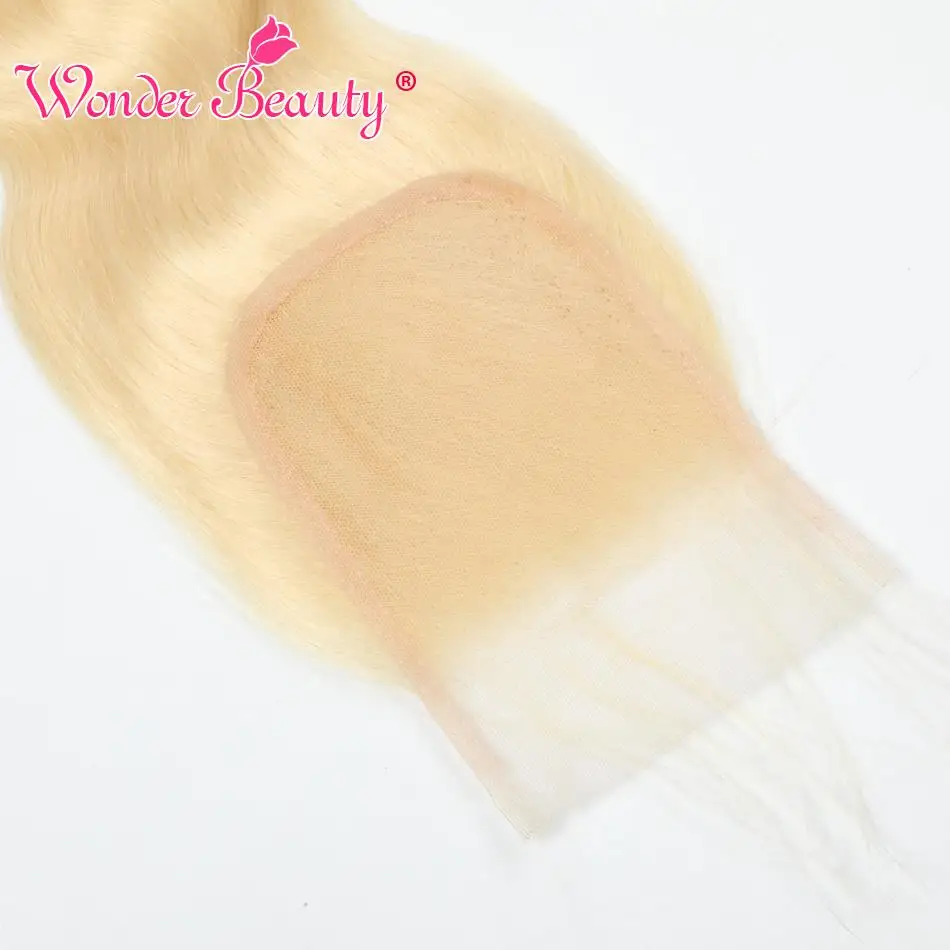 Wonder beauty бразильские волнистые 4x4 кружева Закрытие #613 цвет 100% Remy человеческие