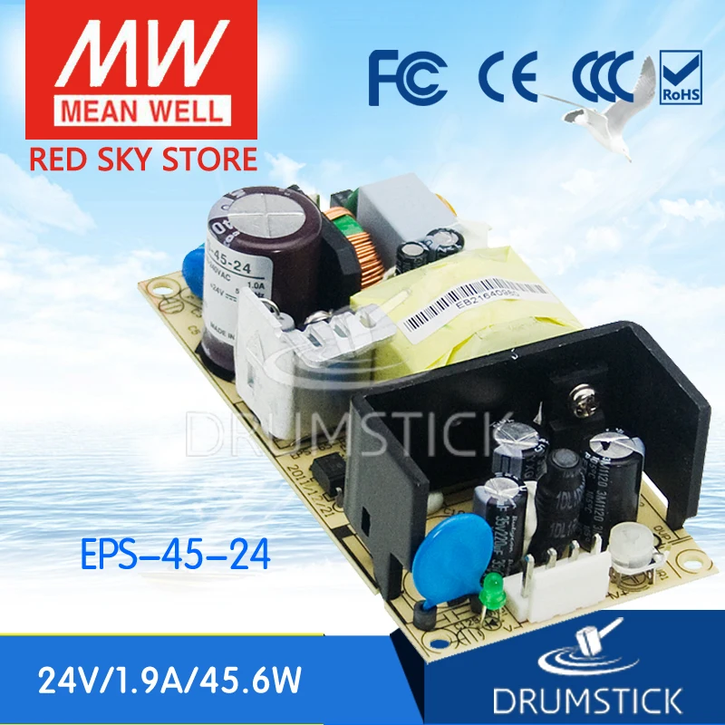 

Hot sale MEAN WELL EPS-45-24 24V 1.9A meanwell EPS-45 24V 45.6W Single Output Switching Power Supply