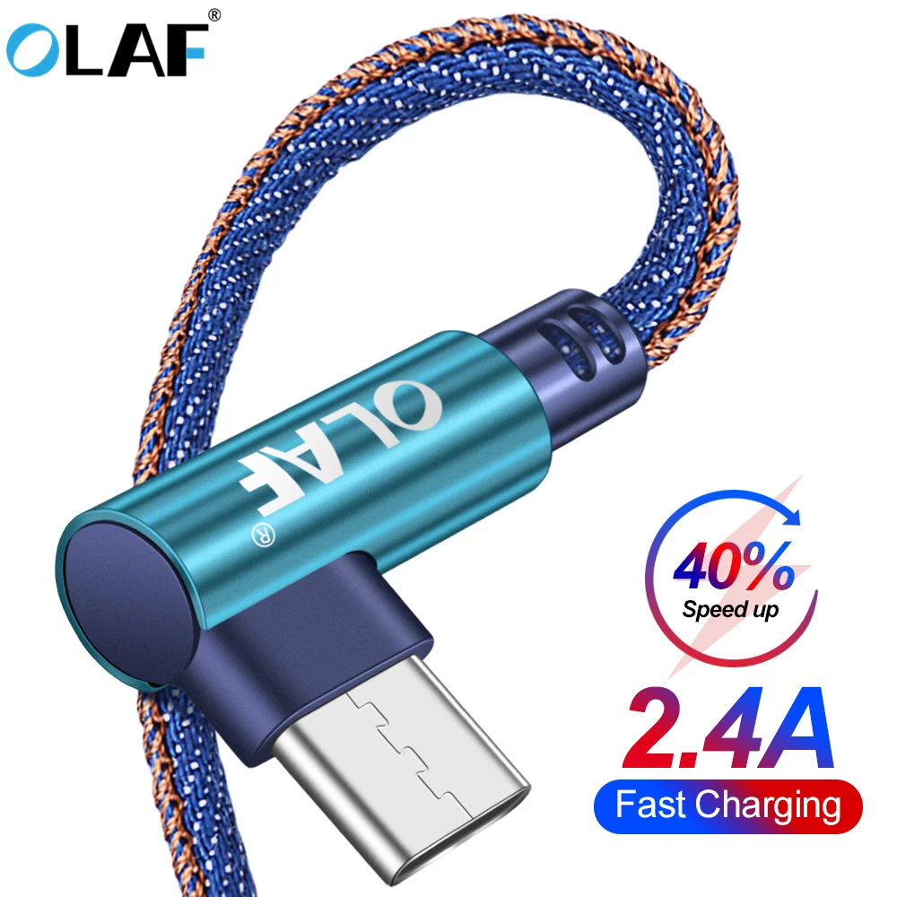 

USB Type C Micro USB Double L 90 Degree Fast Charging For Samsung S8 S9 Note 9 Xiaomi Charger Data USB Cable Cabo Kabel