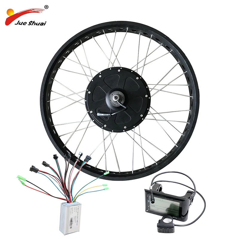 Perfect Mountain beach snow used 26"*4.0 700C*4.0 fat tire DIY 1000W Powerful Electric Bicycle brushless hub motor wheel conversion kit 3