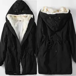 Зимние Для женщин парки пальто с капюшоном толстые теплые женские Верхняя одежда Модное Длинное Пальто Верхняя одежда M-2XL