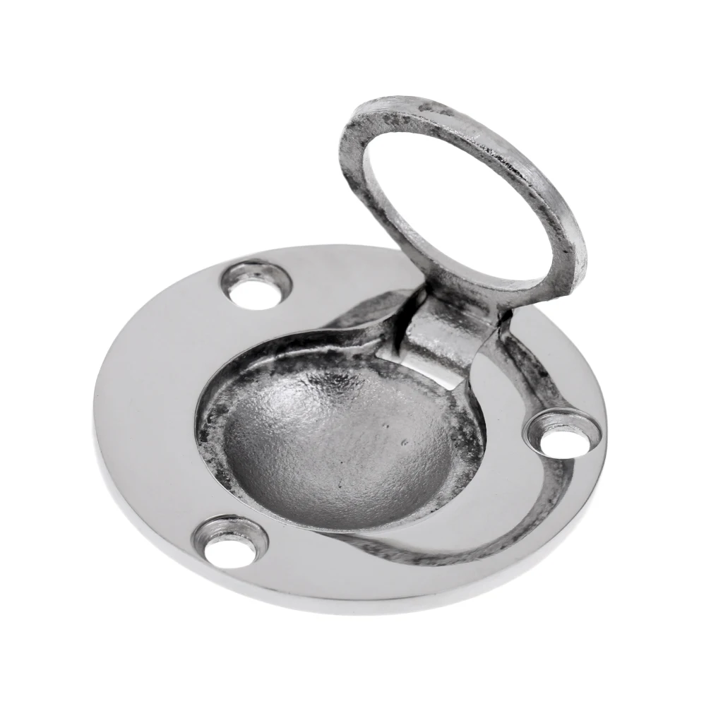 Marine Stainless Steel Flush Mount Pull Ring Hatch Latch Handle Boat DD 