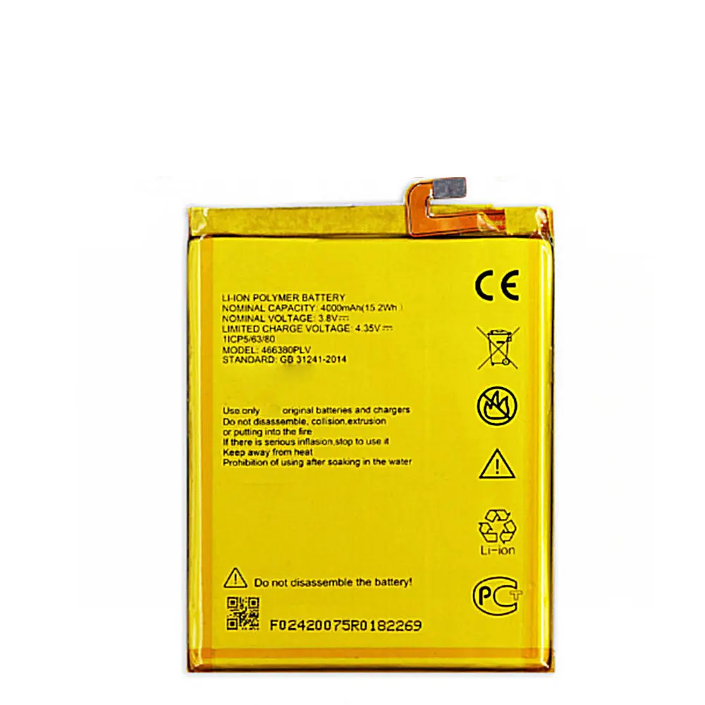 

Authentic High quality Replacement Battery 4000mAh 466380PLV 466380PVL for ZTE BLADE A610 A610C A610T BA610C BA610T Cellphone