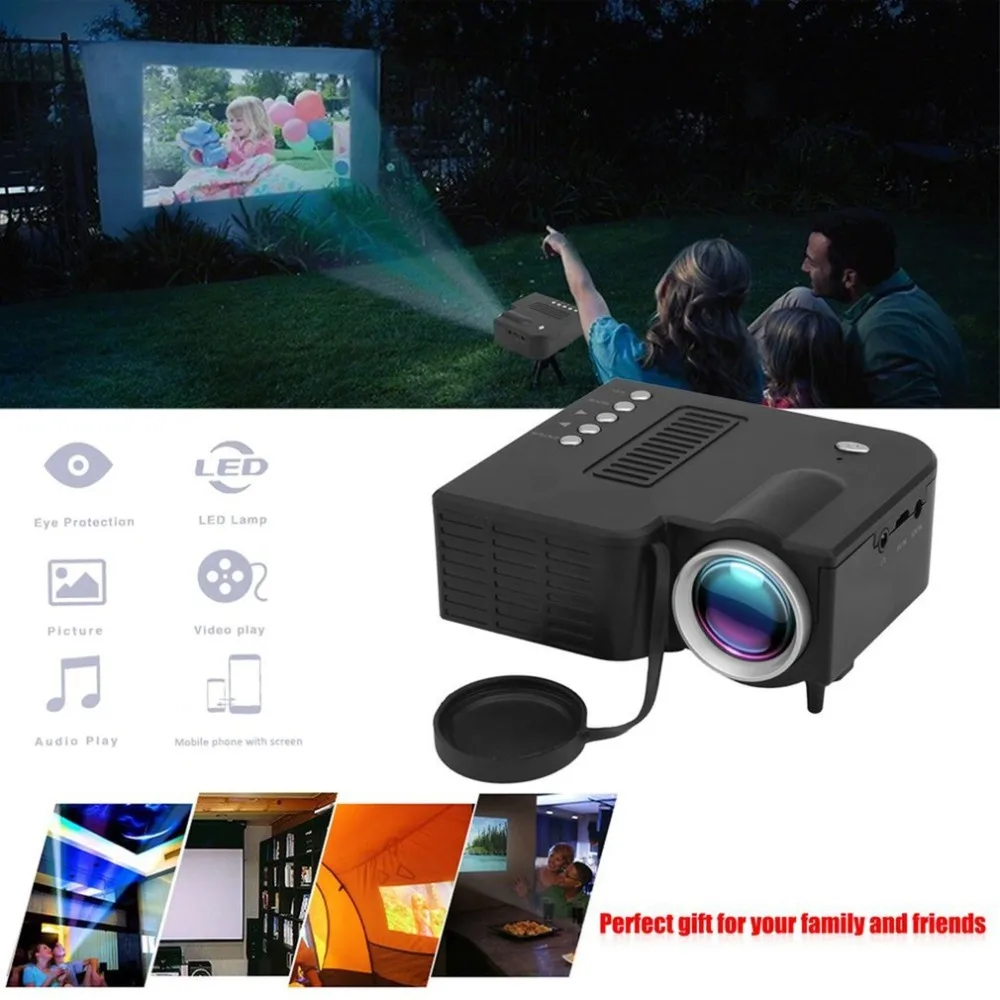 UC28B портативный HD 1080 P Мини светодиодный проектор с USB tv AV для домашнего офиса