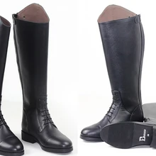Высококачественные мужские полусапожки из кожи для верховой езды; высокие сапоги для верховой езды; кожаные леггинсы
