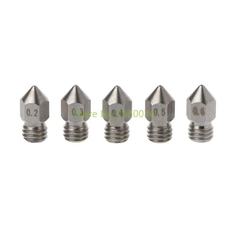 5 Pcs الفولاذ المقاوم للصدأ فوهة 0.2/0.3/0.4/0.5/0.6mm ل 1.75mm MK8 الطارد prusa i3 A8 3D طابعة أجزاء اكسسوارات C26