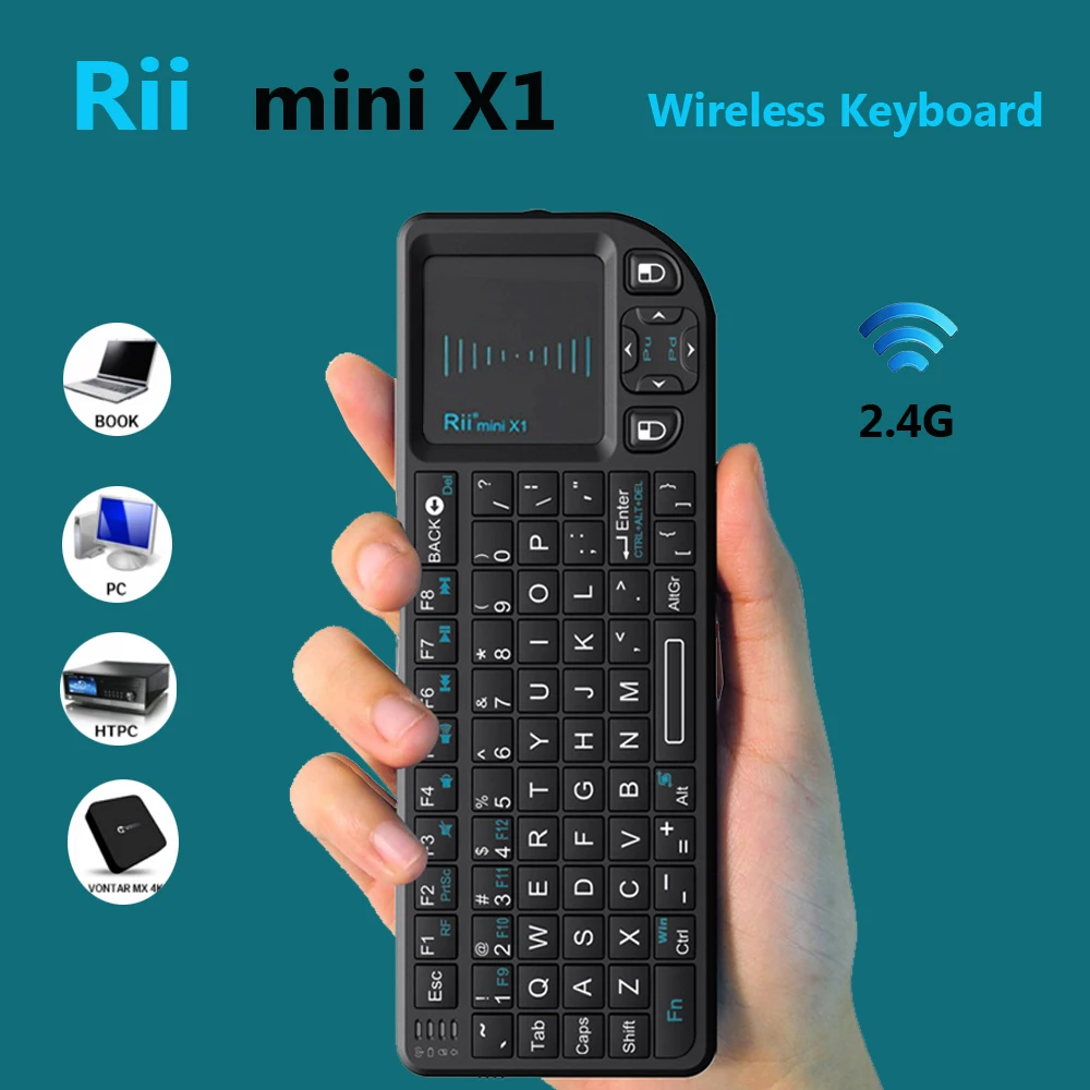 Original Rii Mini X1 Wireless Keyboard 2.4G Air Mouse Keyboard Handheld