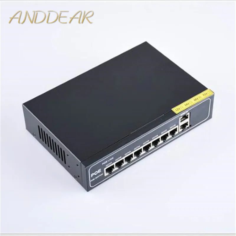 ANDDEAR-BO7 48 v 8 Порт gigabit Неуправляемый коммутатор POE 8*10/100 mbps POE poort; 2*10/100/1000 Мбит/с до ссылка poort; NVR poort