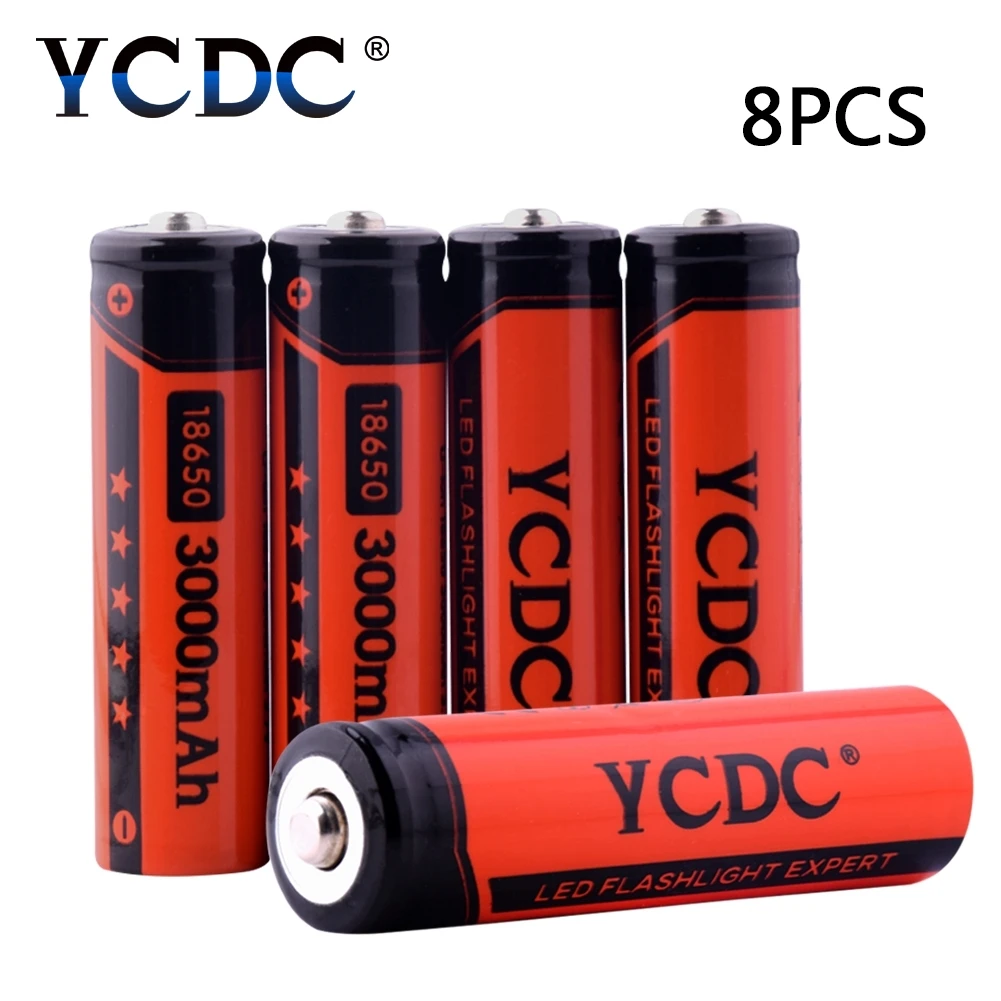 Cheap 8PCS New Original 18650 3.7V 3000mah Li ion Rechargeable Battery