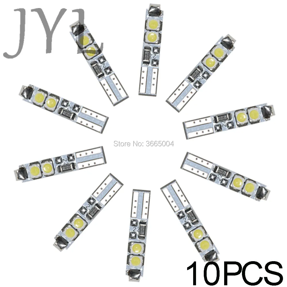 

10PCS Pure White 37 58 70 73 74 T5 Dashboard Gauge 5 LED Interior Wedge Bulb Lamp