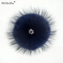 MS. MinShu 13 см помпоны из меха енота для шапки, помпоны из натурального меха енота, помпоны из меха лисы, меховые шармы, плюшевые помпоны для шапки