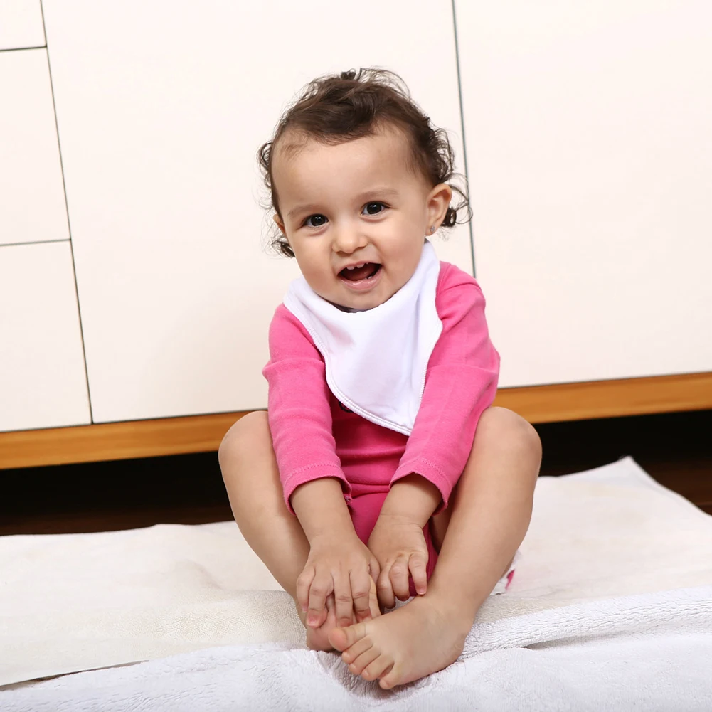 4Pcs/Set Baby Bandana Bibs Absorbent Drool Bibs Triangle Teething Scarf with Snaps Natural Cotton Baby Drool Bib for Drooling