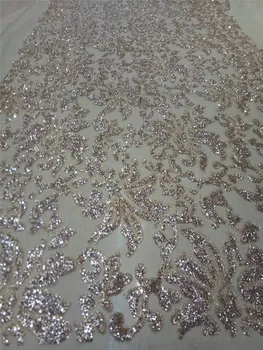 

BZL-10254 new design sparkle print glued glitter powder tulle mesh lace fabric