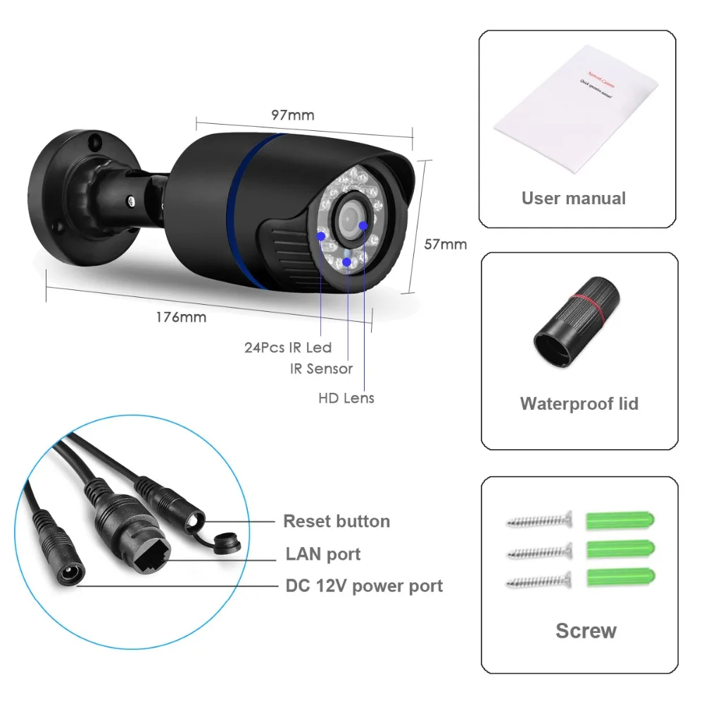 Gadinan Yoosee Wifi IP камера 720P 1080P Беспроводная Проводная ONVIF P2P IR Cut CCTV Bullet наружная камера с слотом для sd-карты Макс 128G