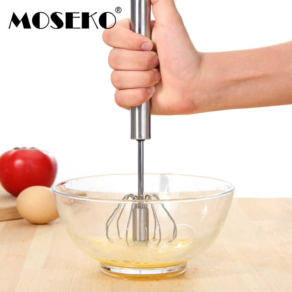 

MOSEKO Stainless Steel Egg Beaters Whisk Stirrer Mixing Mixer Semi-automatic Foamer Rotate Hand Milk Cream Butter Kitchen Tool