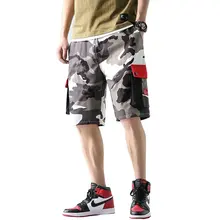 Новые летние мужские уличные камуфляжные мужские шорты Карго камуфляж мульти Poctets хлопковые шорты Прямая ABZ318