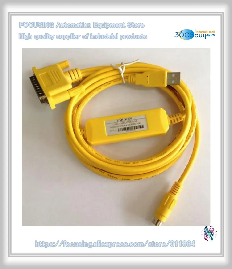 

USB-SC09 cable PLC programming cable New for FX1S/1N/2N/A/FX2 sieries PLC program cable USB TO RS422