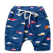 Высокое качество, новинка года, летние шорты для мальчиков модные хлопковые повседневные спортивные джинсы с принтом машины для малышей Детская одежда