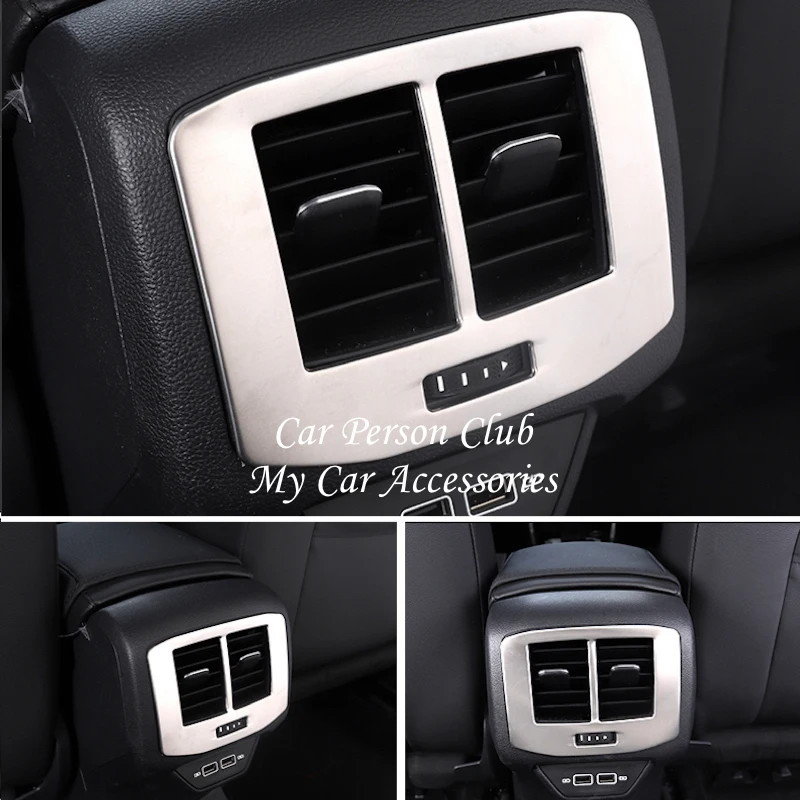 

For VW T-CROSS 2019 Stainless Steel Rear Air Condition Outlet Vent Cover Adjust Switch Frame Panel Sequins Trims Car Accessories