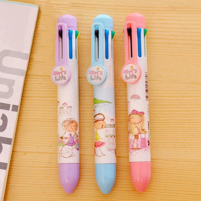 

7/8/10/12 Colors In 1 Multifunction 0.5mm Multicolor Ballpoint Pen Cartoon Animal School Supplies Color Random