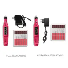 A016 Мини электрическая машинка для полировки ногтей с 6 полировальной головкой для удаления омертвевшей кожи дрель для ногтей маникюрный аппарат Набор для дизайна ногтей