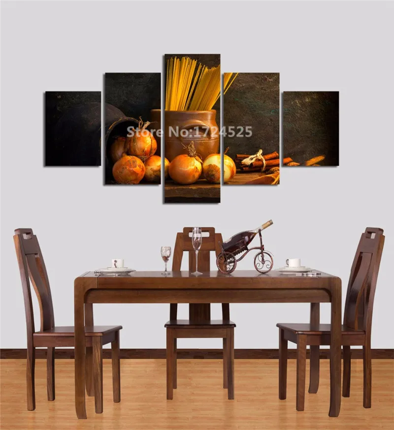 5Pieces-set-Bread-And-Food-And-Cup-Of-Modern-Canvas-Print-Painting-Wall-Art-Picture-For (2)