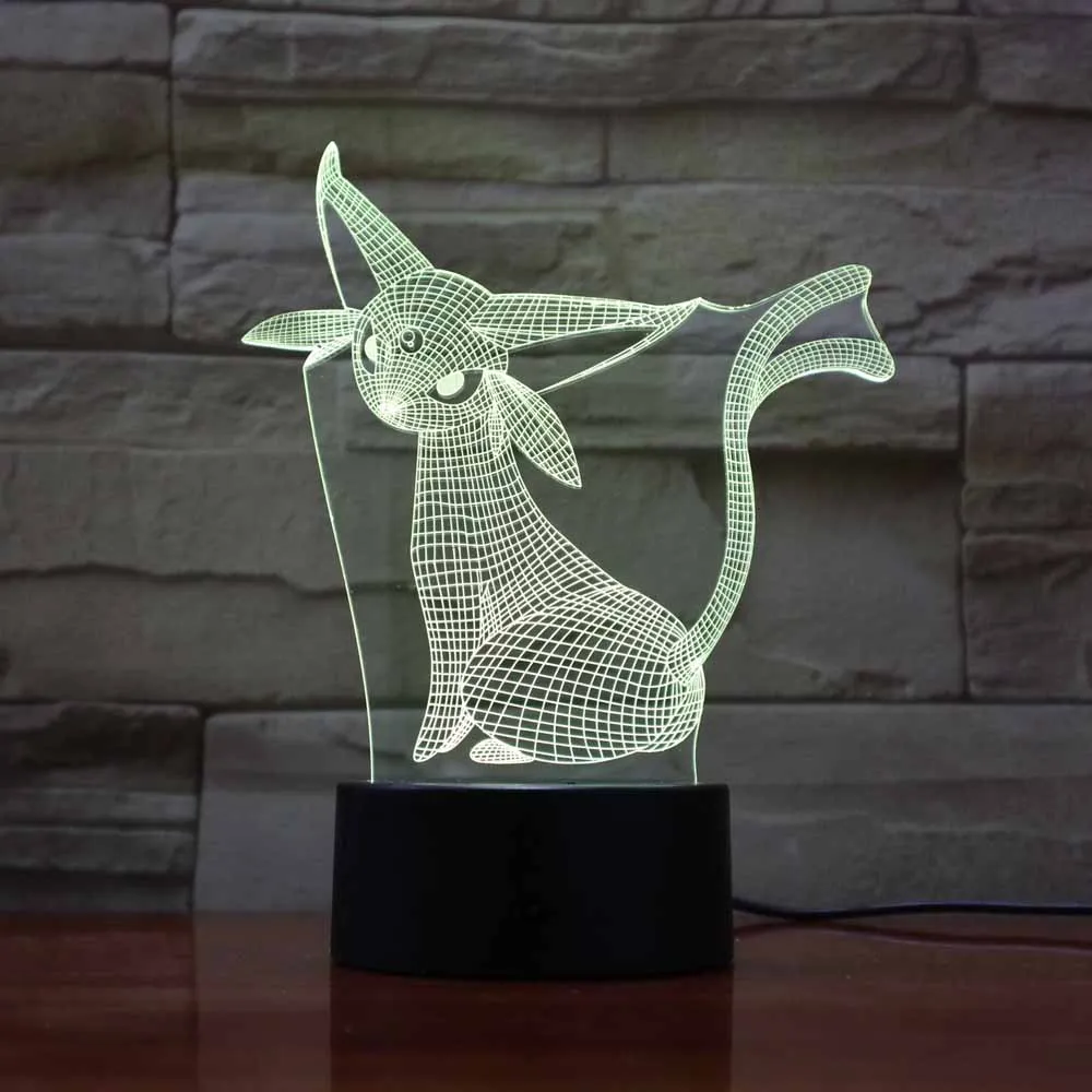 

Cat Acrylic Decoration LED 3D Lamp 7 Color Change Remote Touch Switch USB 3D Night Light For Baby Sleeping Lighting