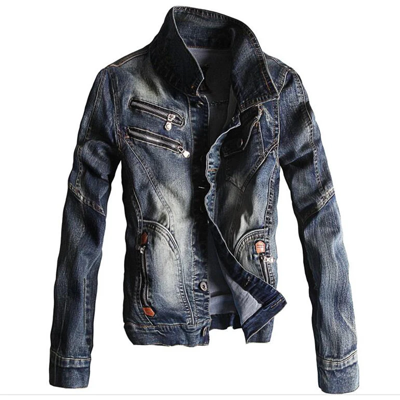 4XL Men 's Denim Jackets Spring and Autumn Style Famous Brand Cowboy ...