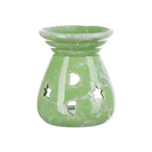 1PC Hollow Pattern Ceramic Essential Oil Censer Candle Holder Moon Stars Desktop Ornament Home Decor Fragrance Lamp