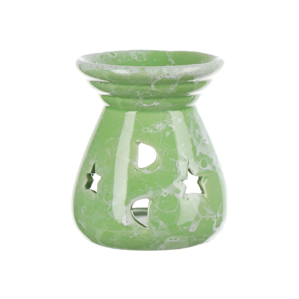 

1PC Hollow Pattern Ceramic Essential Oil Censer Candle Holder Moon Stars Desktop Ornament Home Decor Fragrance Lamp