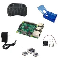 Raspberry Pi 2 model b kit RPI 2 board+Acrylic case+heat sink+cooling fan+2.4G wireless keyboard+5V2A power charger