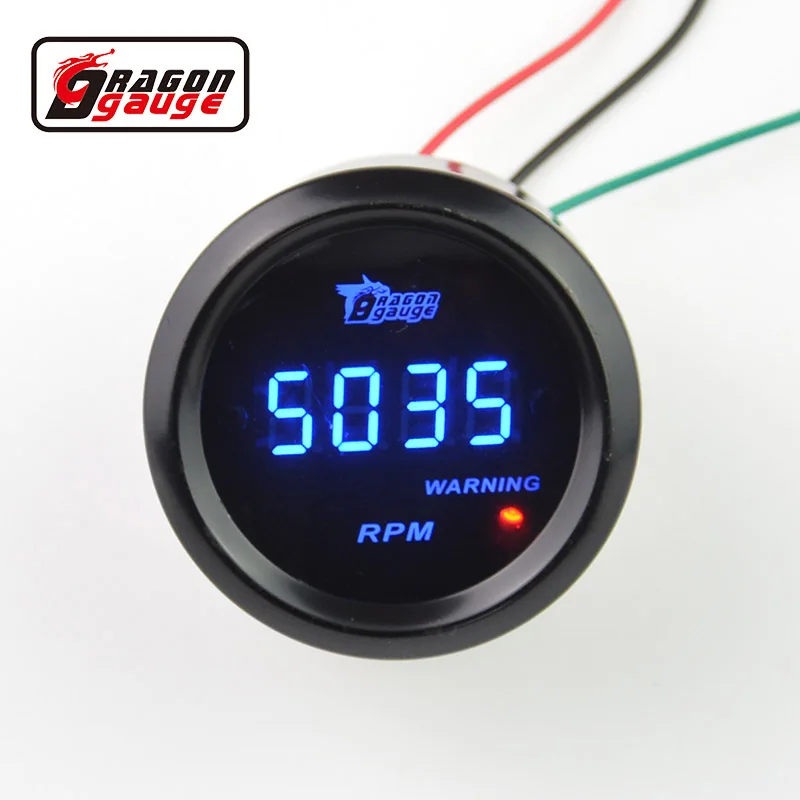Prix pour Dragon Universelle 52mm Noir Shell et Bleu LED rétro-éclairage Numérique Compte-Tours Jauge 0-9999 RPM Auto Gauge livraison gratuite Prix pour Dragon Universelle 52mm Noir Shell et Bleu LED rétro-éclairage Numérique Compte-Tours Jauge 0-9999 RPM Auto Gauge livraison gratuite