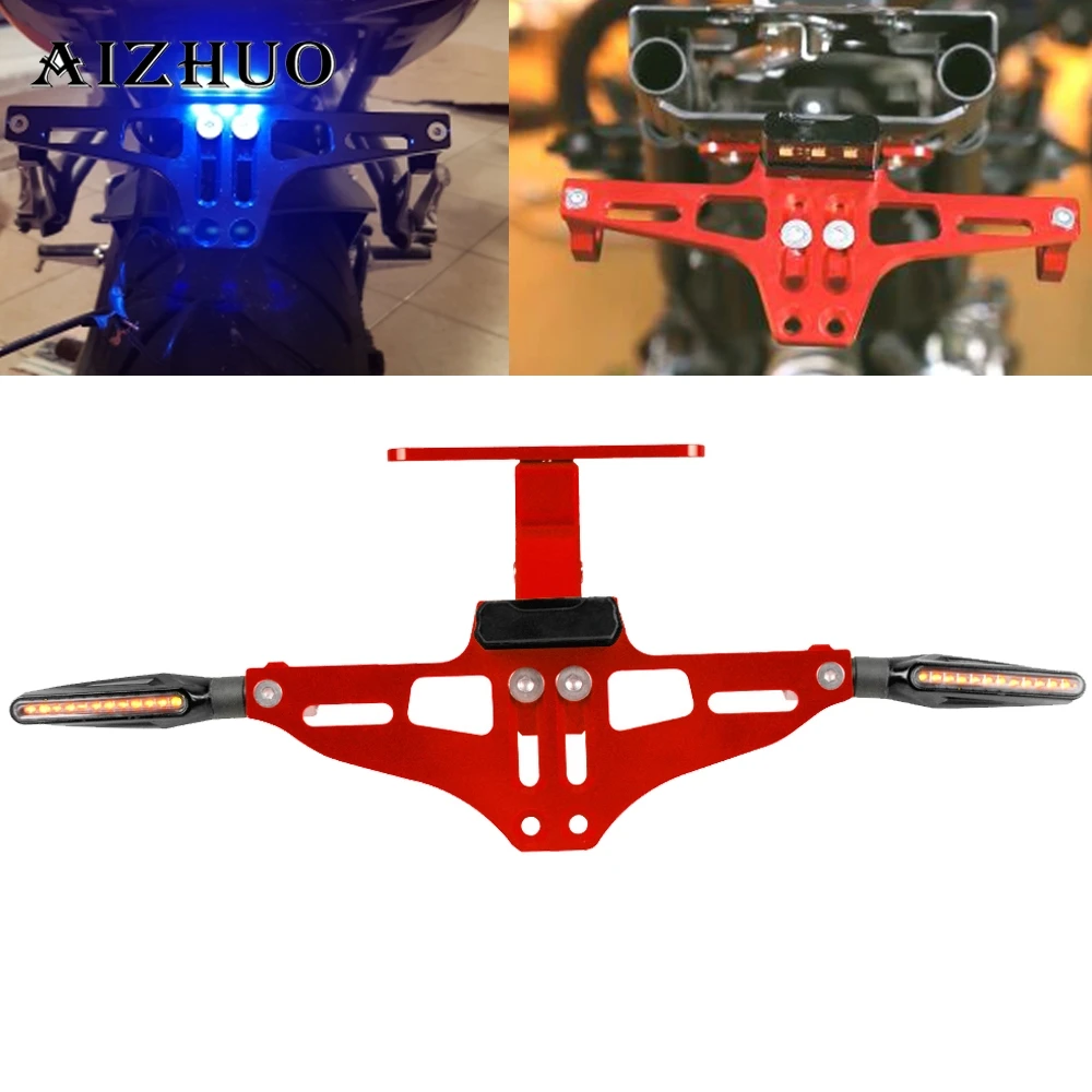 

Universal Motorcycle License Plate Holder LED Number Support FOR bmw s1000r f650gs suzuki gs 125 gladius gsxs 750 ns 200 gs500e