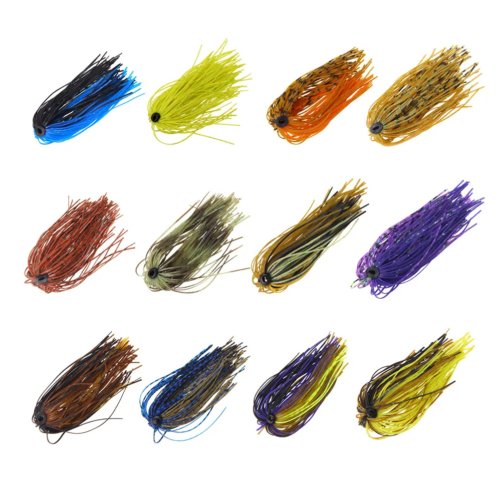 

30pcs/lot silicone artificial Jig Squid Skirt more 50 Strands each Bundle for spinner bait buzzbait fishing lure accessories